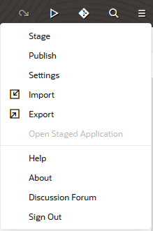 VBメニューのスクリーンショット。