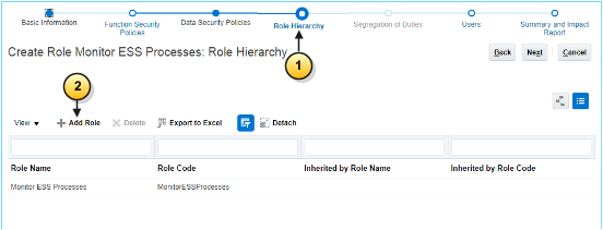 ロールを追加するには、ロール階層のステップに従います。