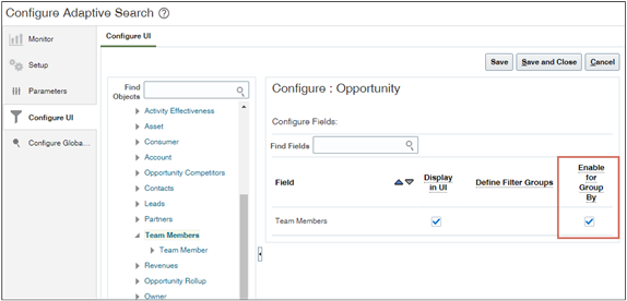「グループ別に使用可能」チェック・ボックスを表示するサンプル・スクリーンショット