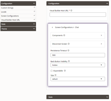 表示可能なプロパティの設定のスクリーンショット。