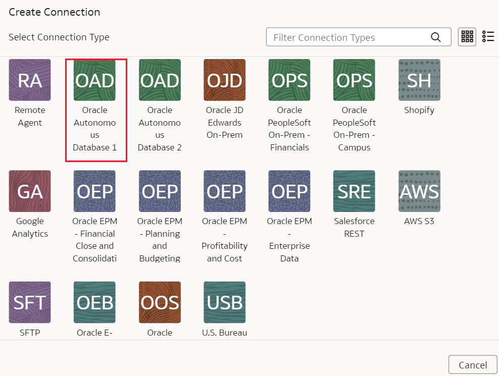 Oracle Autonomous Database接続オプション