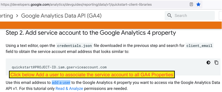 Google Analytics APIの有効化