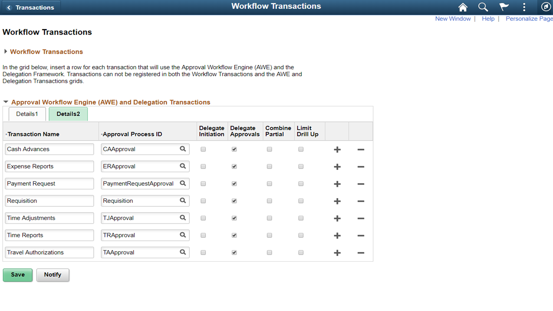 Workflow Transactions Details 2 page