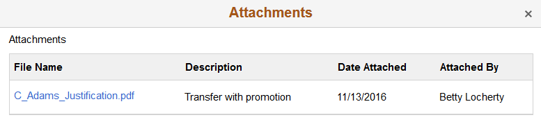 Attachments page