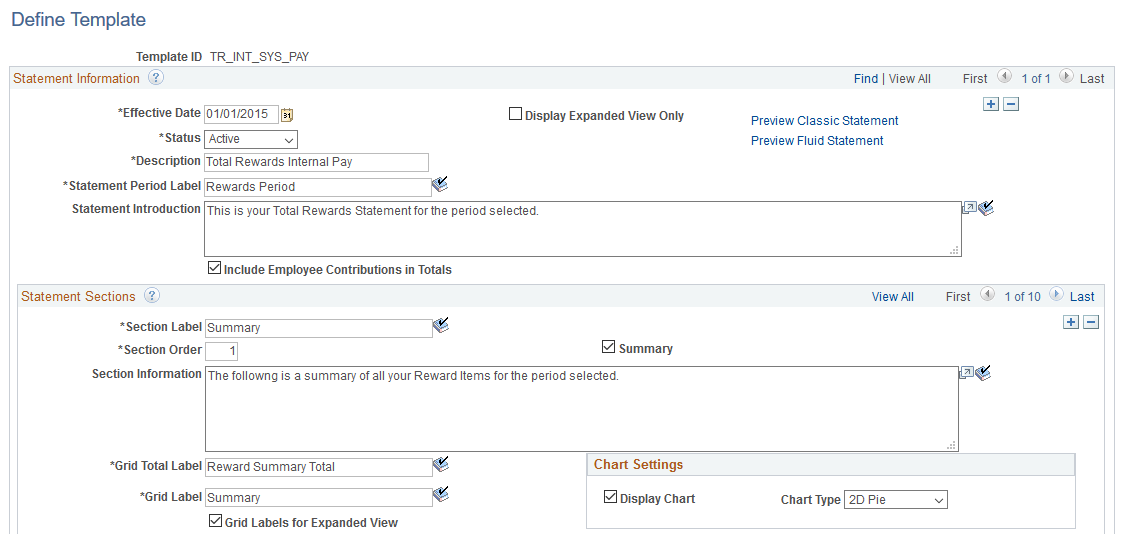 Define Template page (1 of 2)