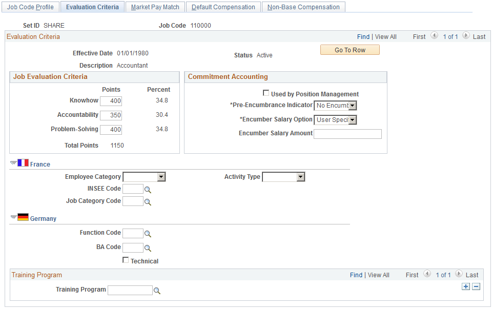 Evaluation Criteria page