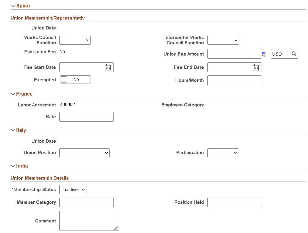 Job Data Page - Labor Information Section (3 of 3)