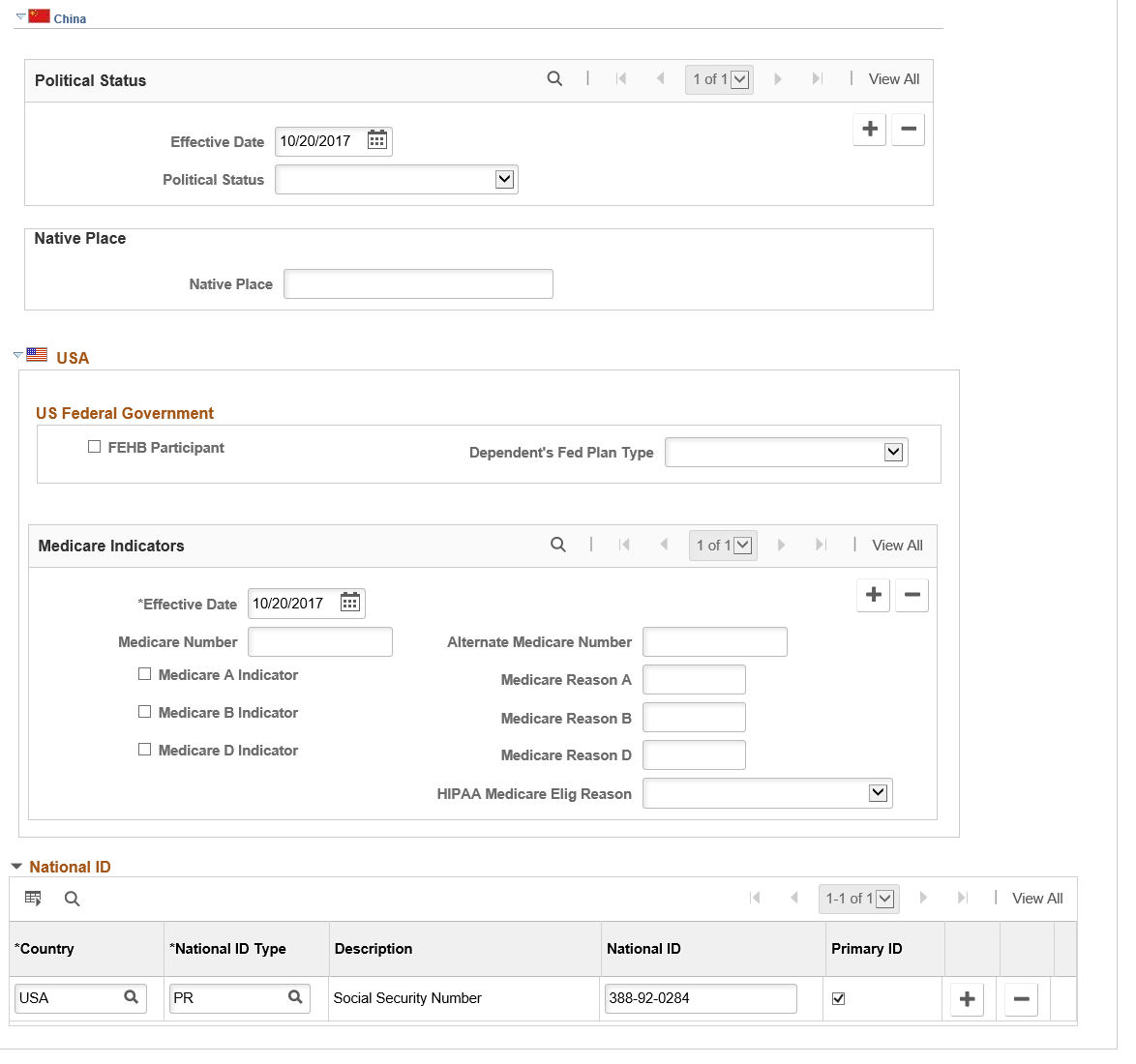 Dependent Information - Personal Profile page (6 of 6)