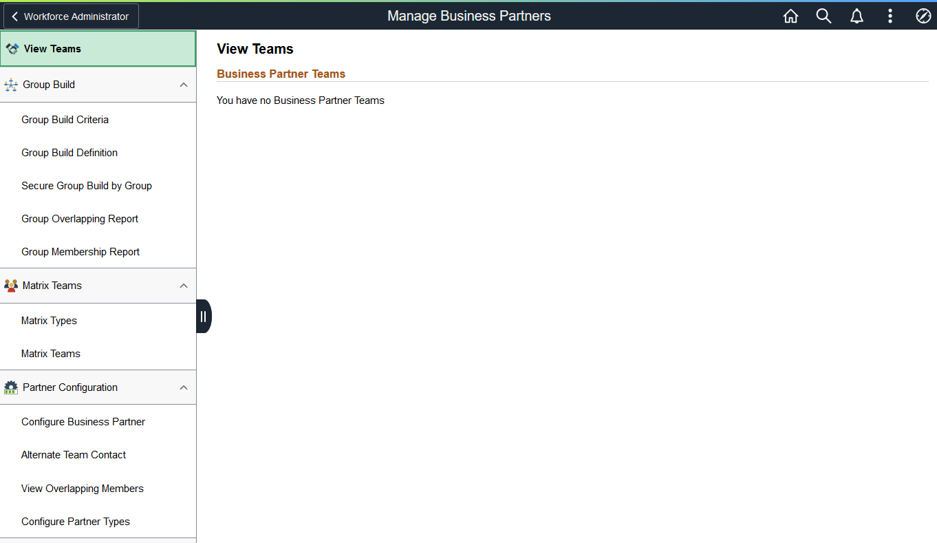 (Tablet) Manage Business Partner navigation collection page