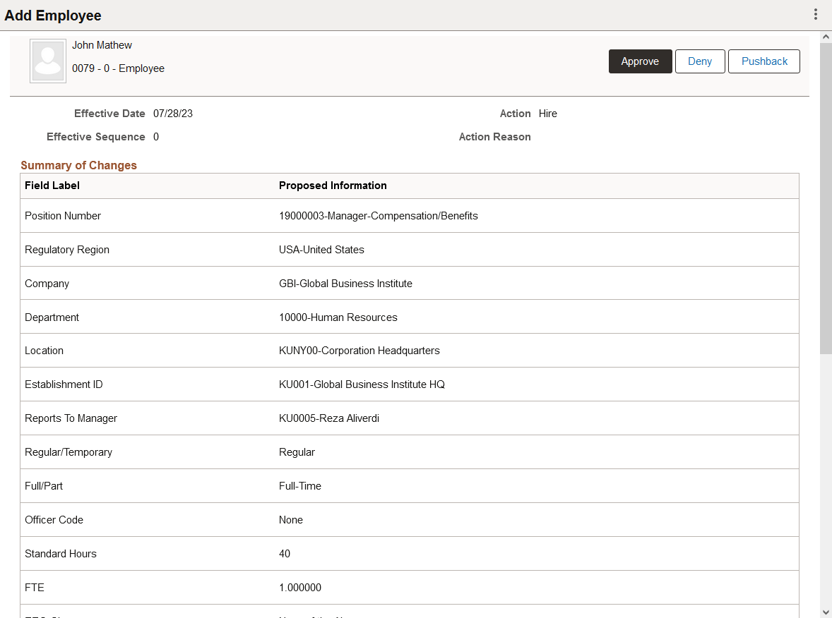 <>Pending Approvals - Add <Organizational Relationship> Page (1 of 2)