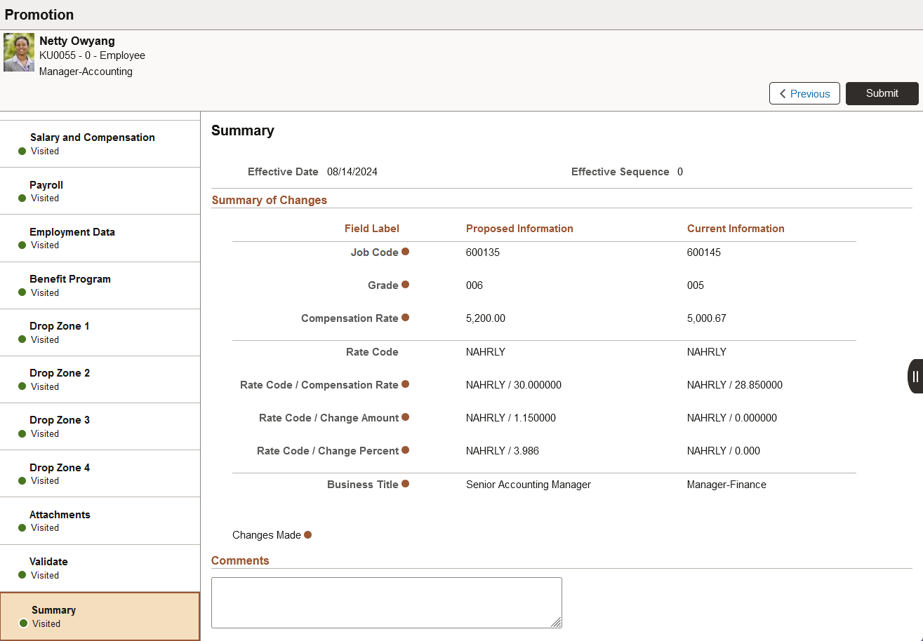 (Fluid) Job Data - Summary page