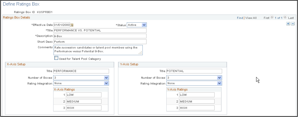 Define Ratings Box page (1 of 2)