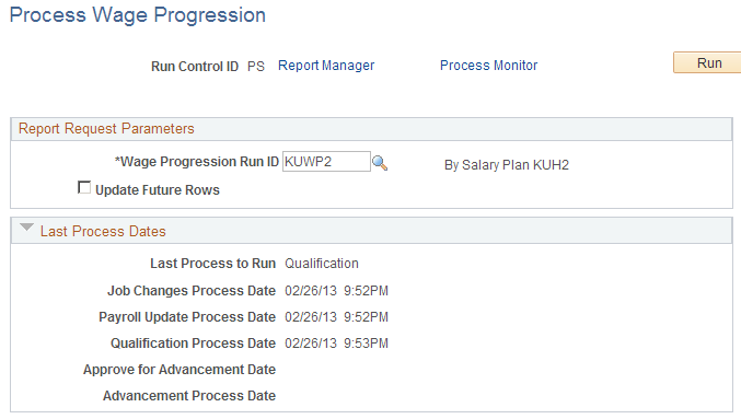 Process Wage Progression page