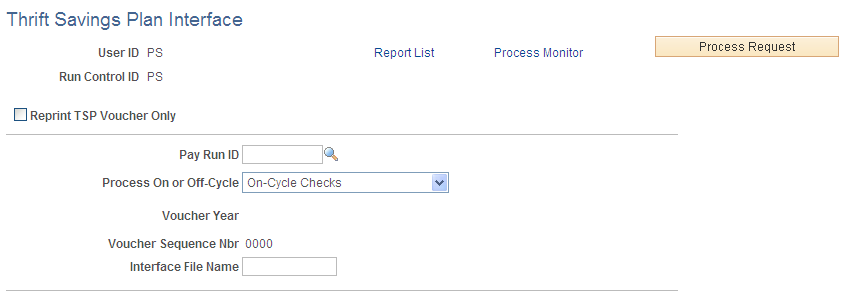 Thrift Savings Plan Interface page