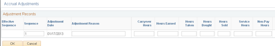 Accrual Adjustments page