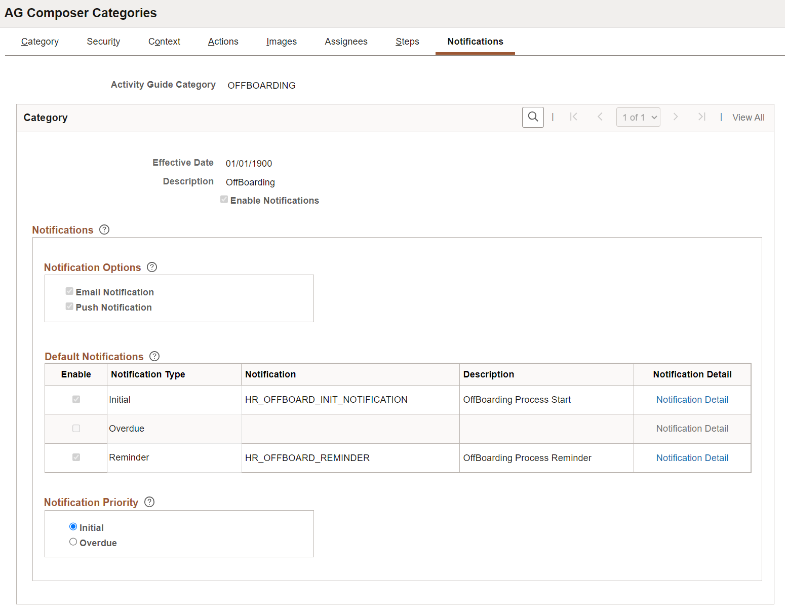 Categories - Notifications page (when Notification Composer is implemented)