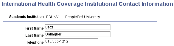 International Health Coverage Institutional Contact Information page