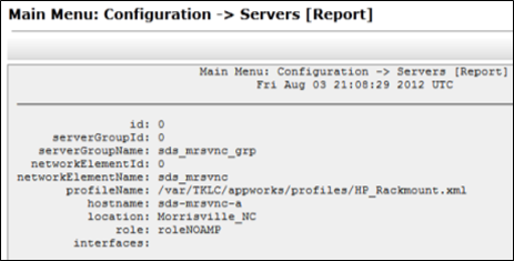 Server Report