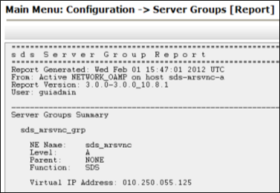 Sever Groups Report