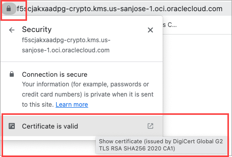 SSL/TLS接続用の暗号化エンドポイントからすべてのCA証明書情報をダウンロードします。