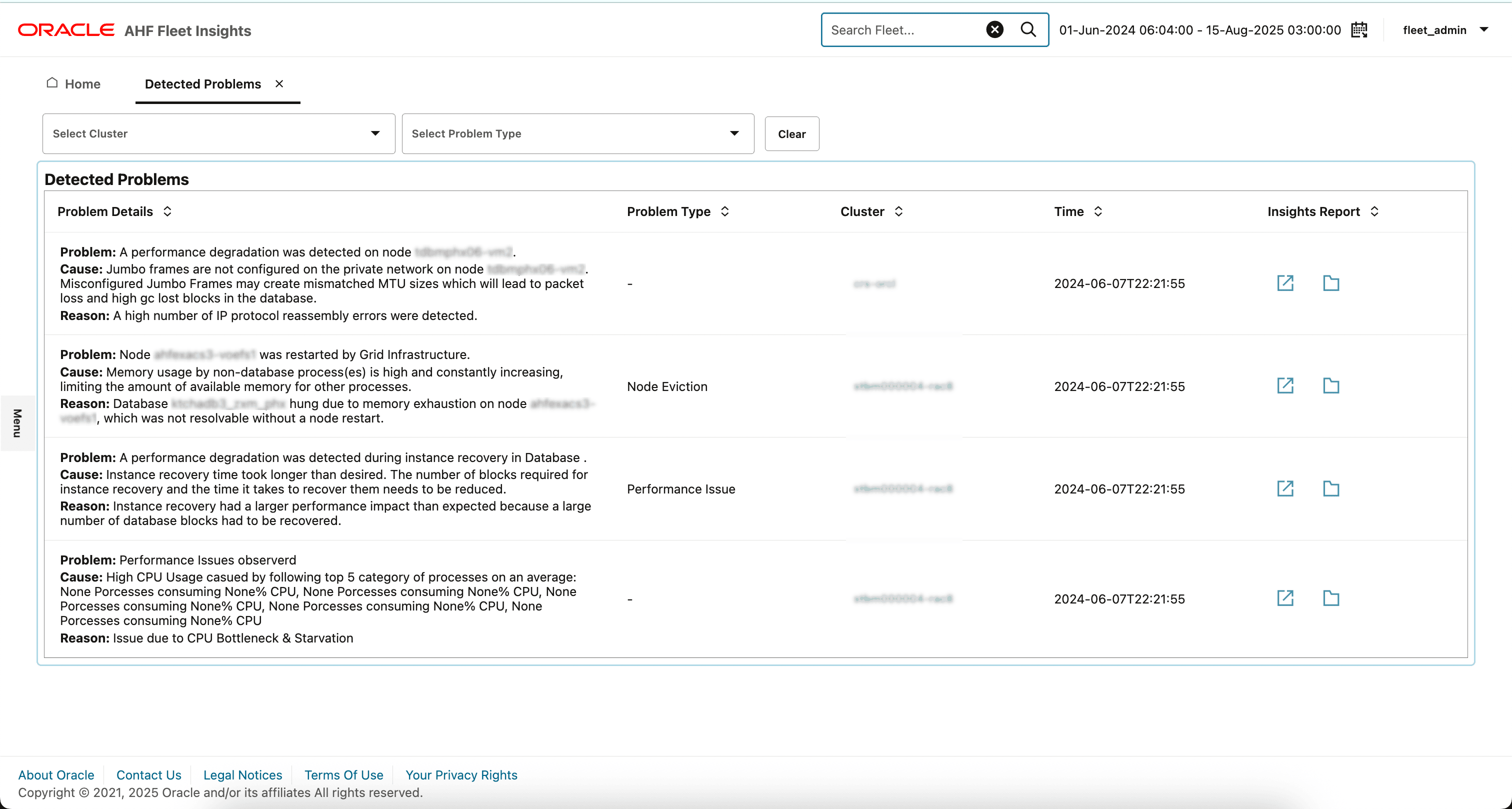 この図は「Detected Problems」を示しています。