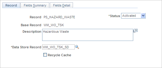 Define Record - Record page