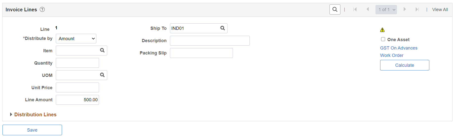 Invoice Information page for prepaid voucher style (2 of 2)