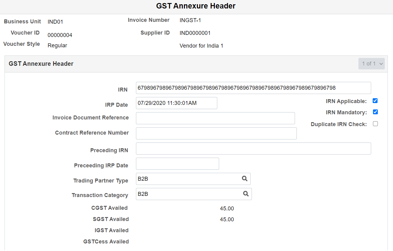 GST Annexure Header