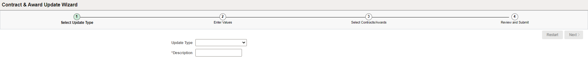 &Contract & Award Update Wizard