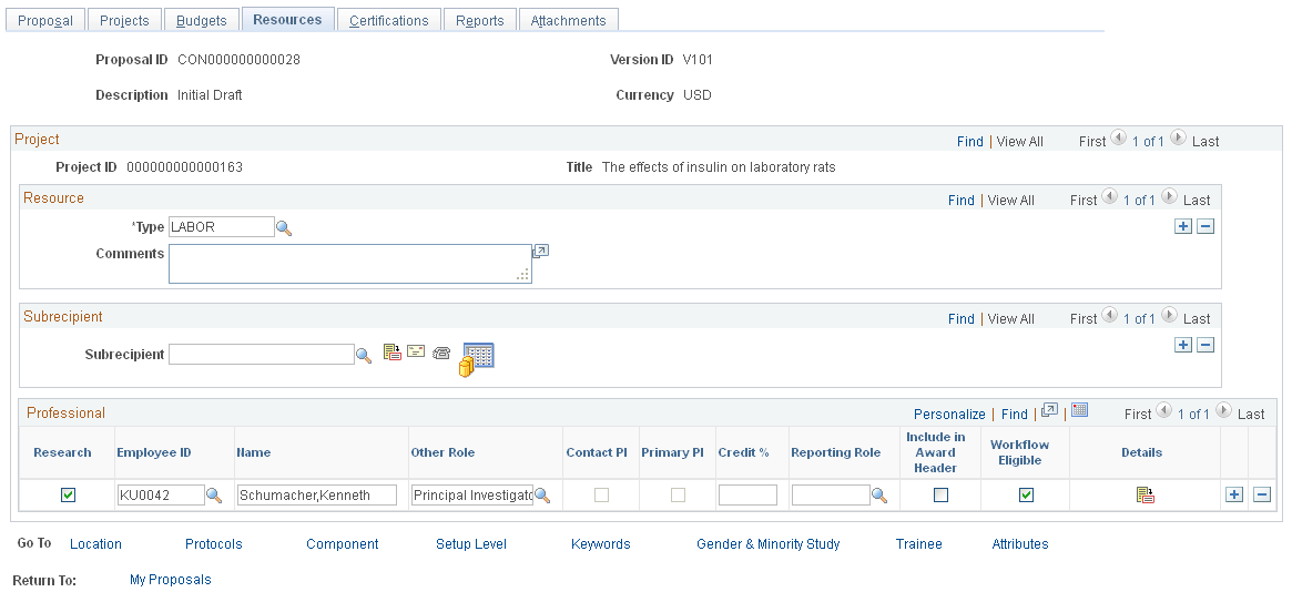 Resources page