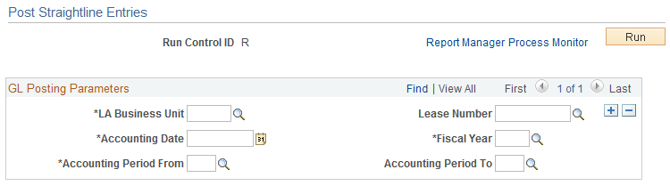 Post Straightline Entries page