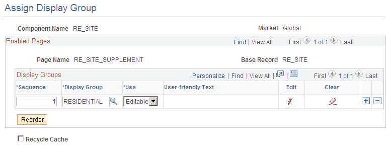 Assign Display Group page