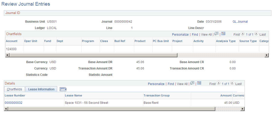 Review Journal Entries page