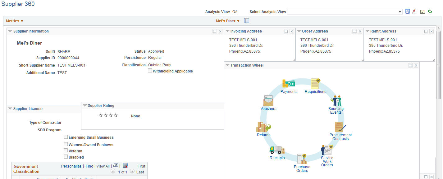 Supplier 360 View page