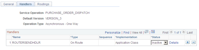 Service Operations-Handlers page