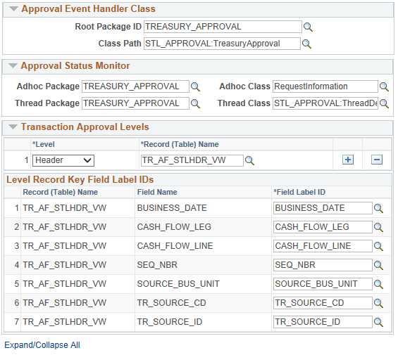 Register Transactions page for Settlement Approvals (2 of 2)