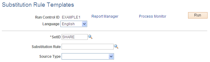Substitution Rules Templates page