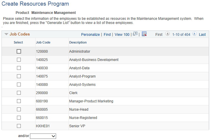 Create Resources Program (1 of 5) page