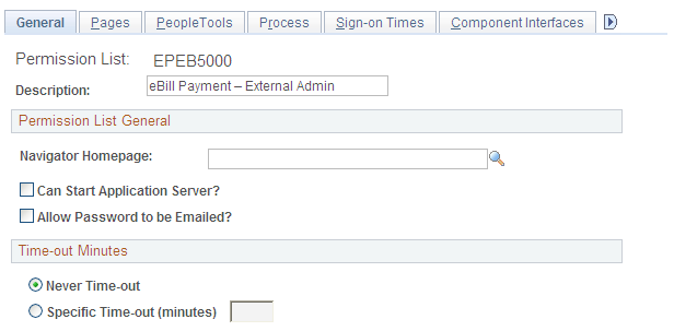 Permission Lists - General tab