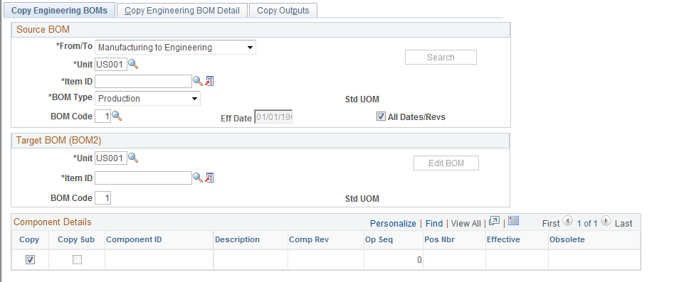 Copy Engineering BOMs page