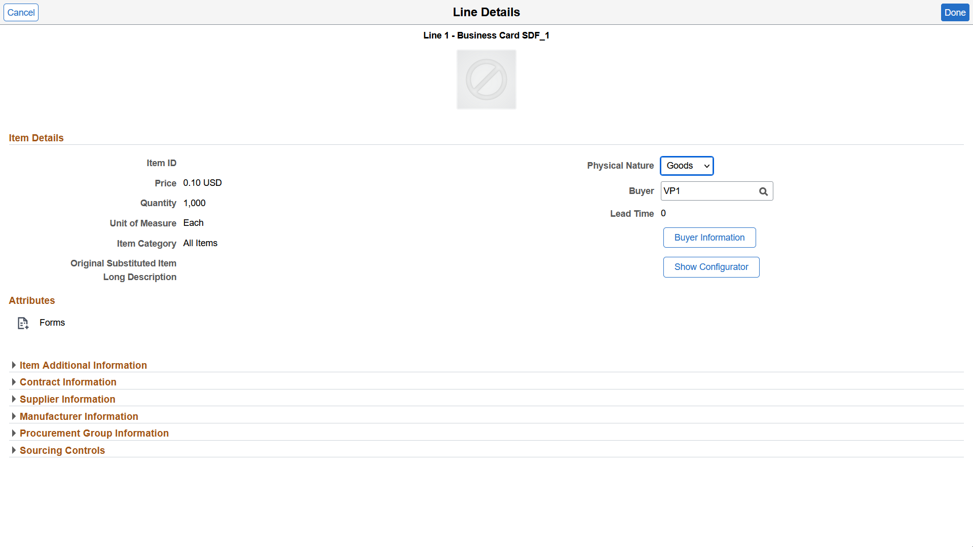 Express Form_Line Details Page