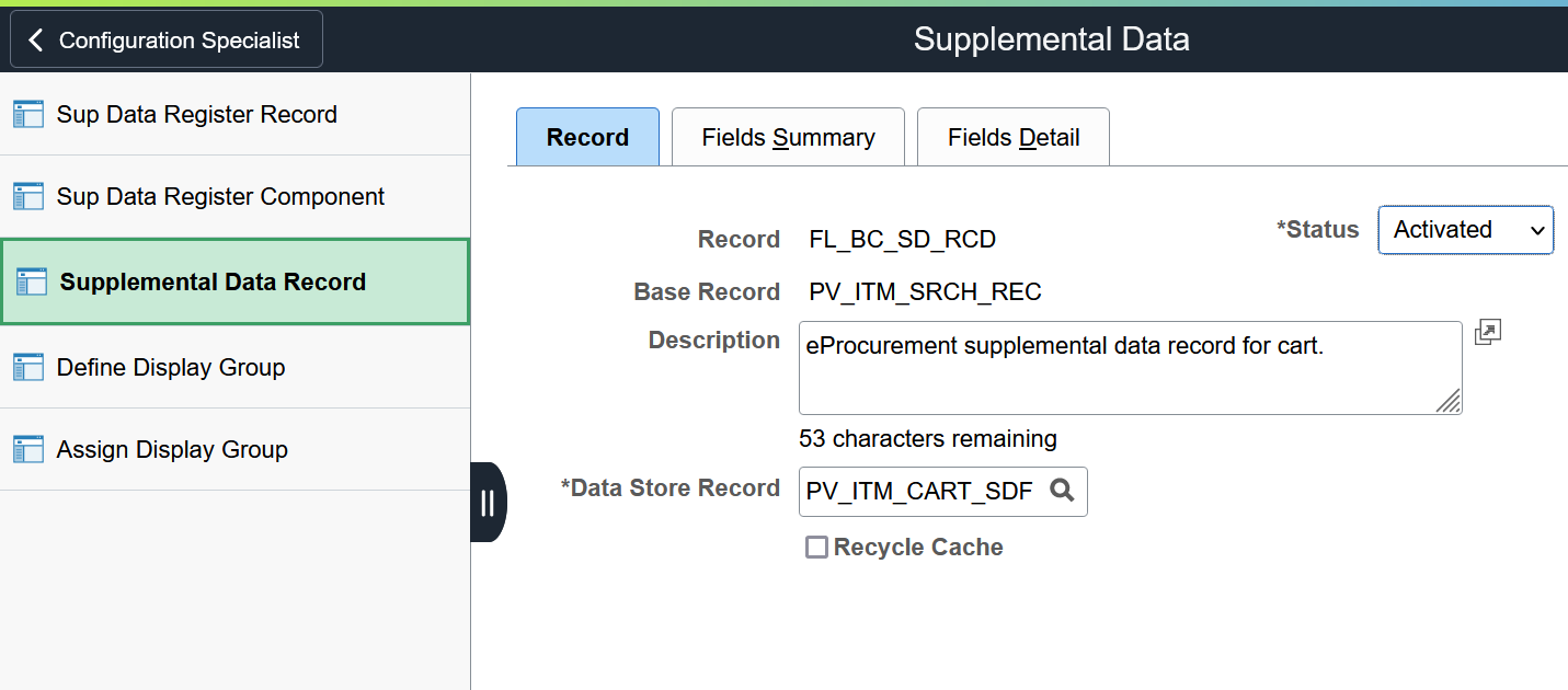 Supplemental Data Record