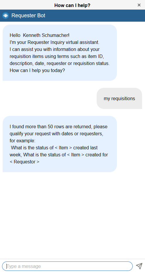 Requester BOT page Get Started