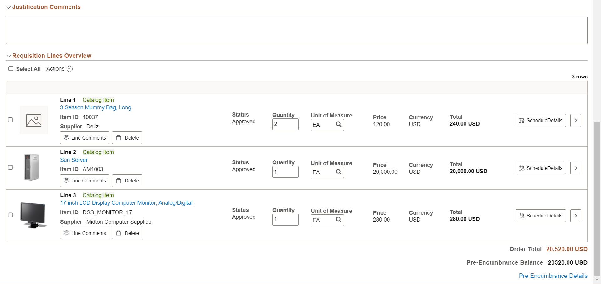 My Requisitions - Edit Requisition (2 of 2)