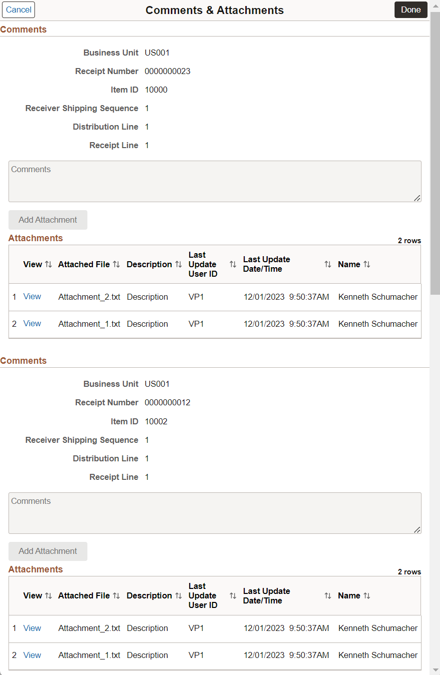 &View Comments & Attachment