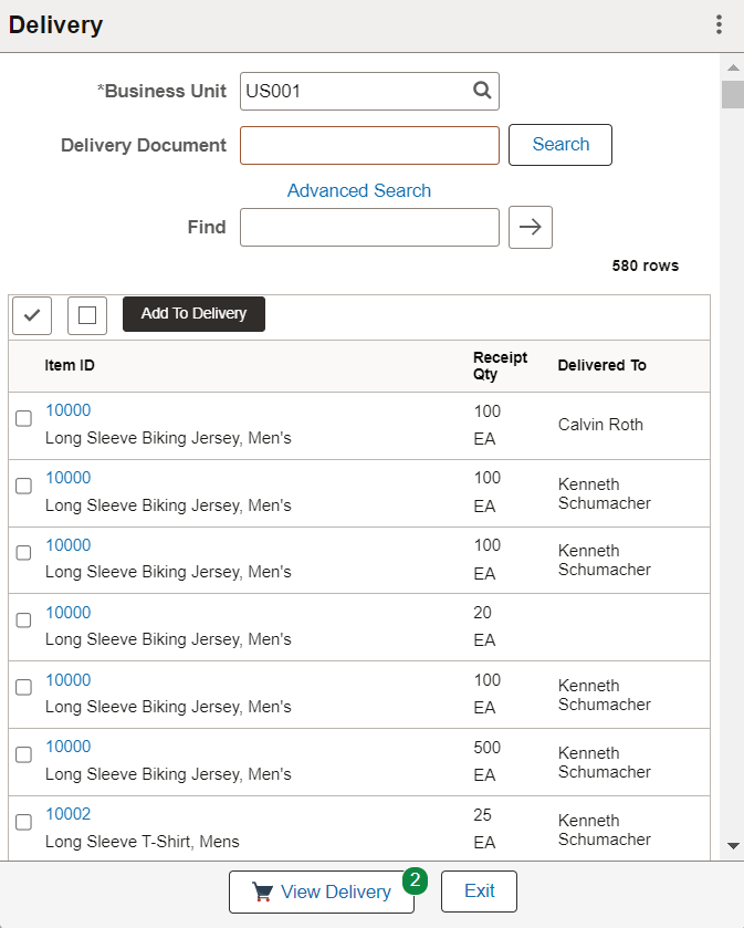 Fluid Add Item to Delivery
