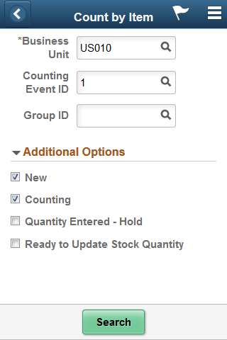 Count by Item - Fluid Search page
