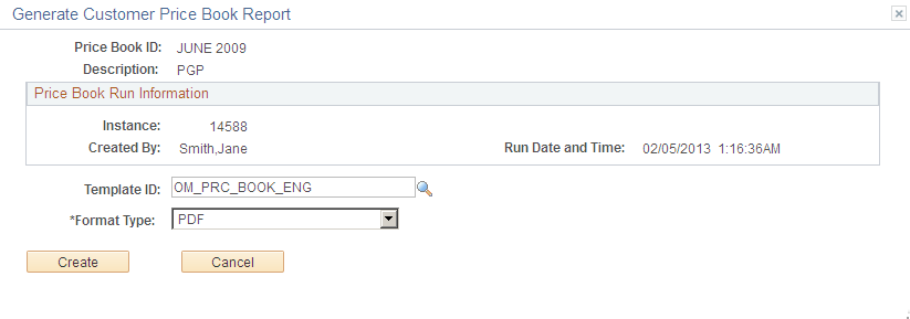 Generate Customer Price Book Report