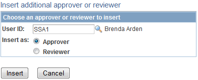 Insert additional approver or reviewer page