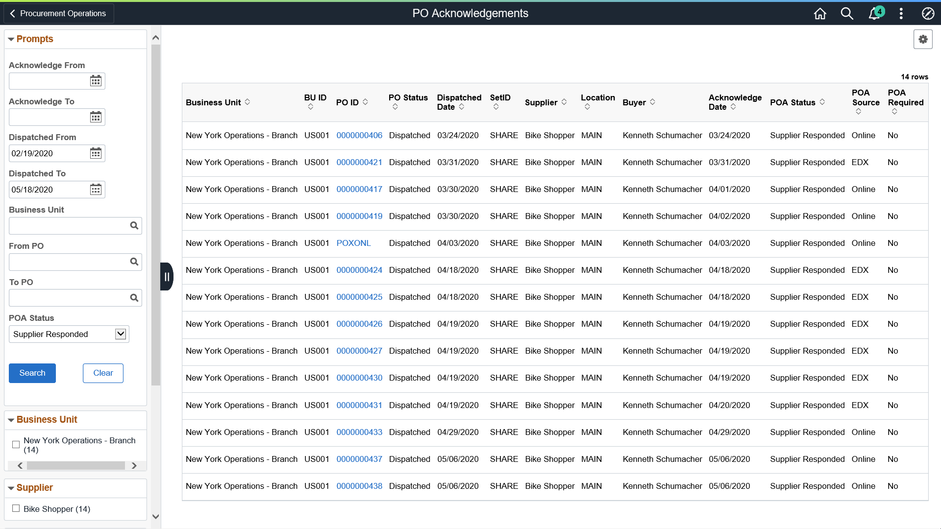 PO Acknowledgements page